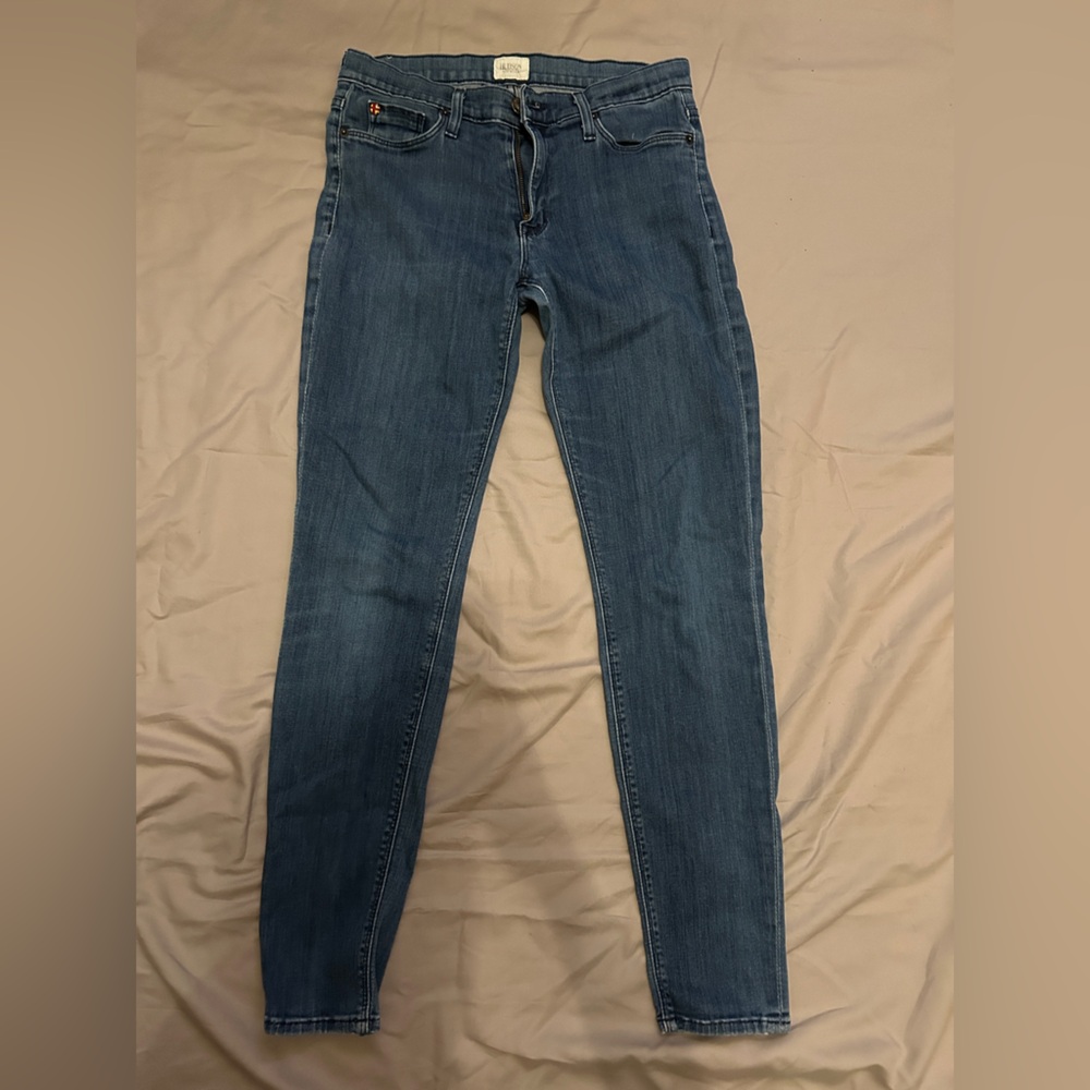 Hudson mid rise Nico super skinny jeans in dark blue color Size 28